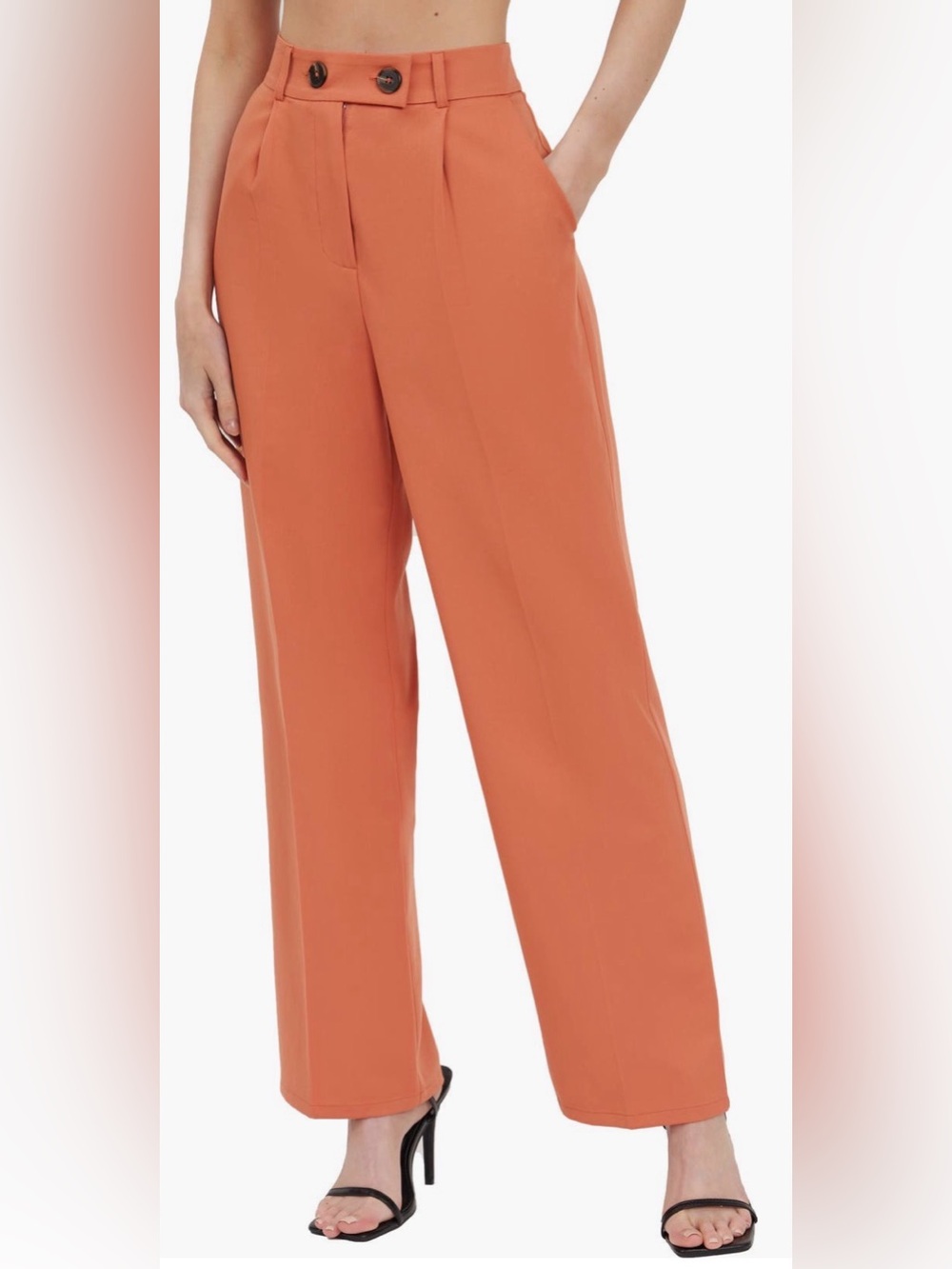 4th & Reckless Tailored High-Waist Pleated Pants - Burnt Orange
